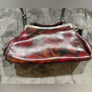 Patricia Nash Kelmscott- Rustic Mums-Floral Leather Handbag